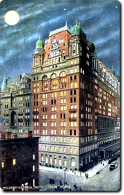 New York's original Waldorf-Astoria Hotel on site of the Empire State Building.